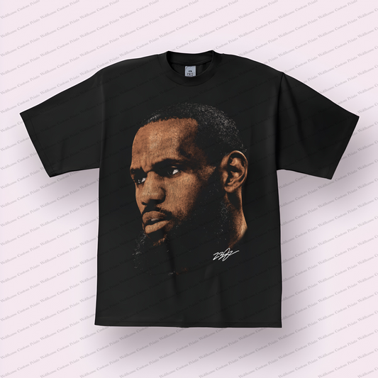 Lebron James Big Head Distressed Graphic Tee