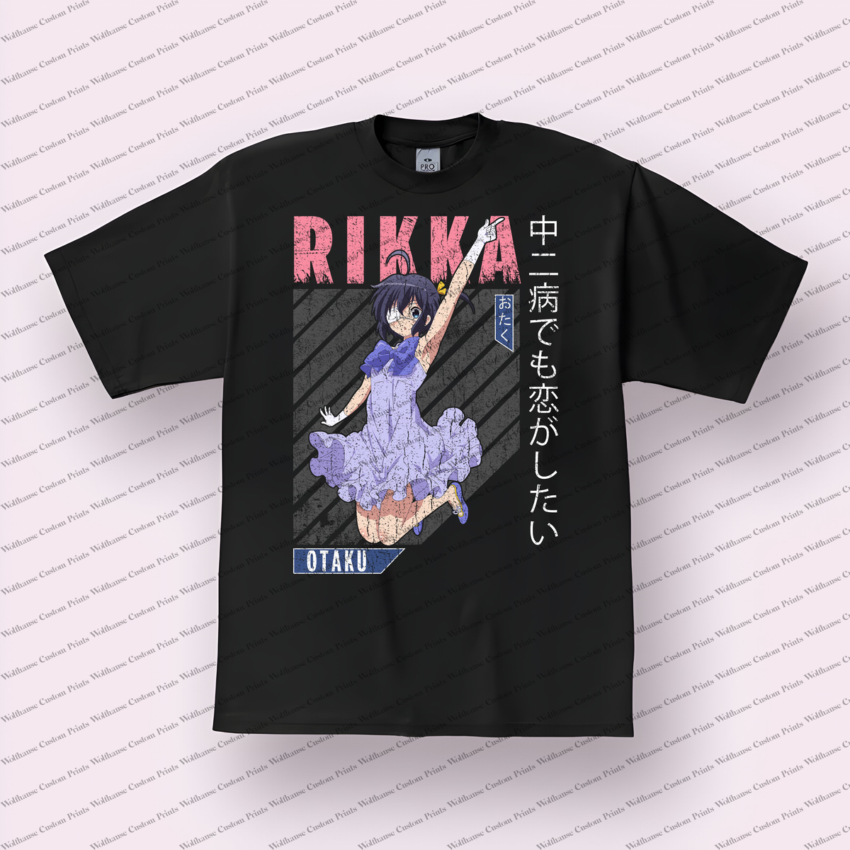 Love Chunibyo & Other Delusions Rikka Takanashi Purple Dress Dance Pink Distressed Anime Graphic T-Shirt