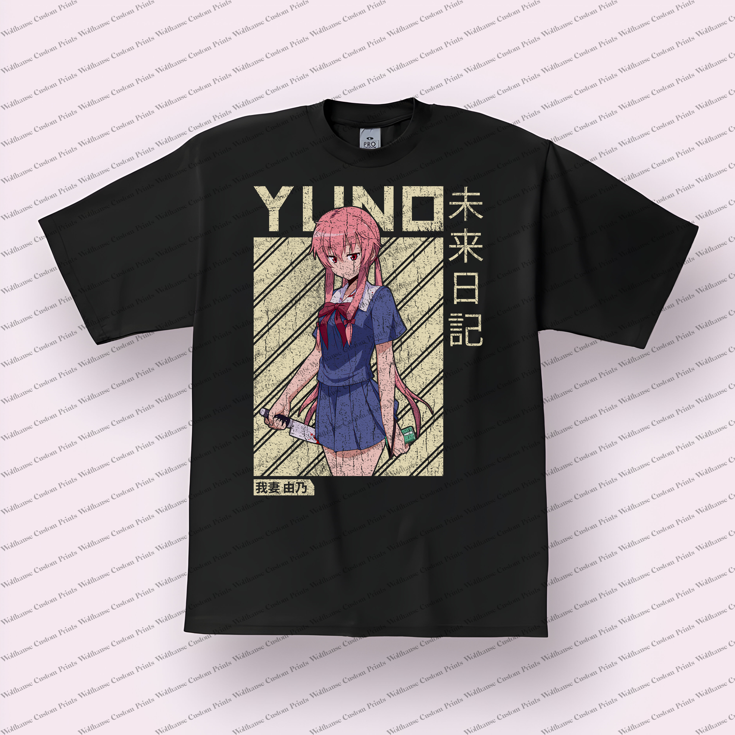 Mirai Nikki Distressed Design Graphic Tee