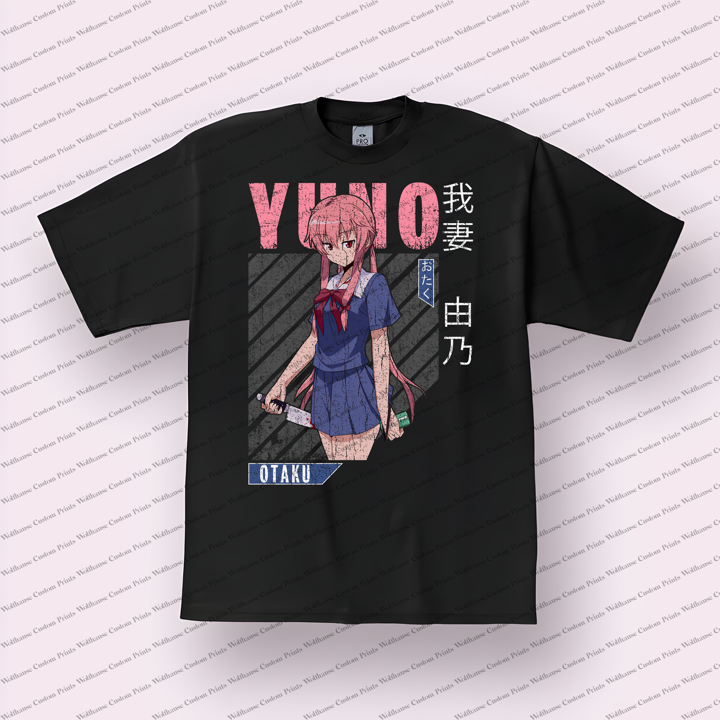 Mirai Nikki Distressed Design Graphic Tee
