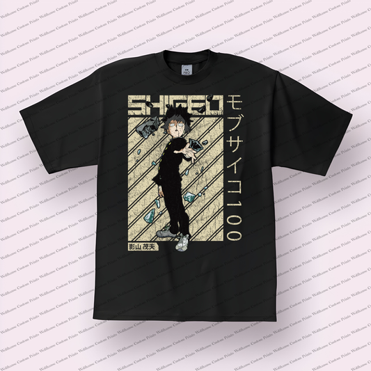 Mob Psycho Distressed Design Graphic Tee