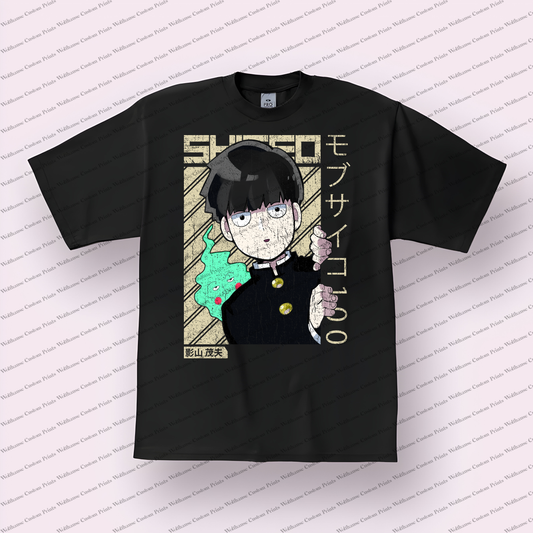Mob Psycho Distressed Design Graphic Tee