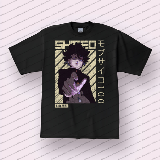 Mob Psycho Distressed Design Graphic Tee