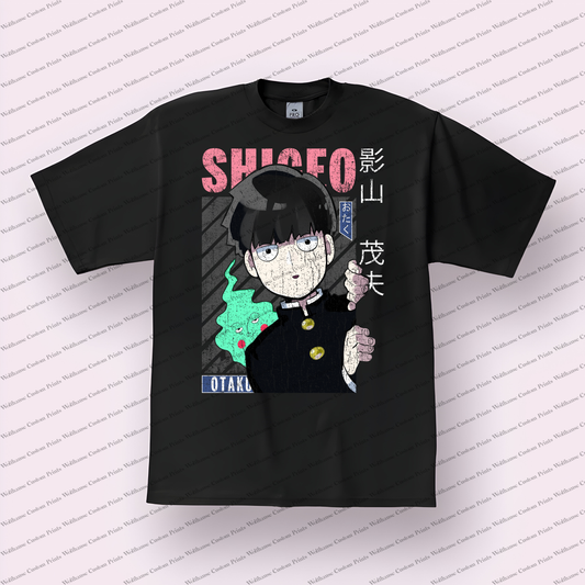 Mob Psycho Distressed Design Graphic Tee