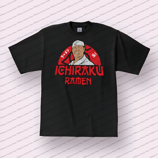 Teuchi Ichiraku Ramen Shop Owner Distressed Anime Graphic T-Shirt