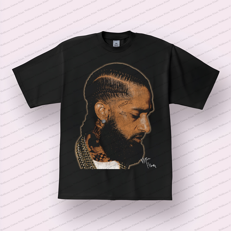 Nipsey Hussle Big Head Distressed Graphic Tee