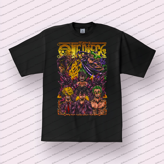 One Piece Distressed Design Graphic Tee