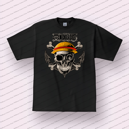 One Piece Distressed Design Graphic Tee