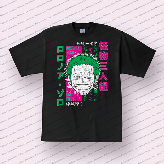 One Piece Distressed Design Graphic Tee