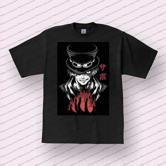 One Piece Distressed Design Graphic Tee