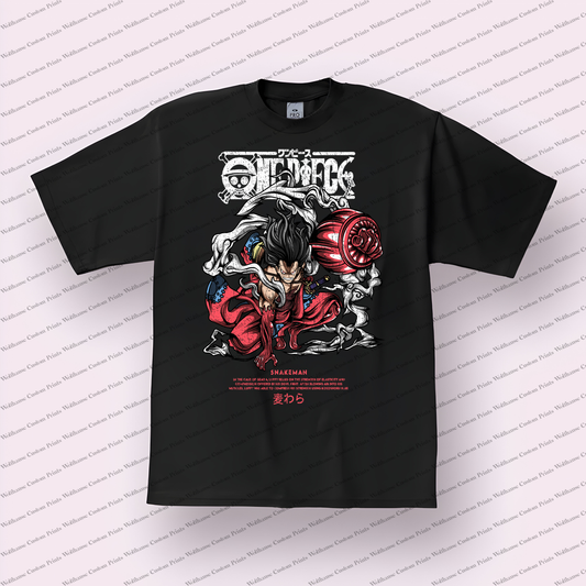 One Piece Distressed Design Graphic Tee