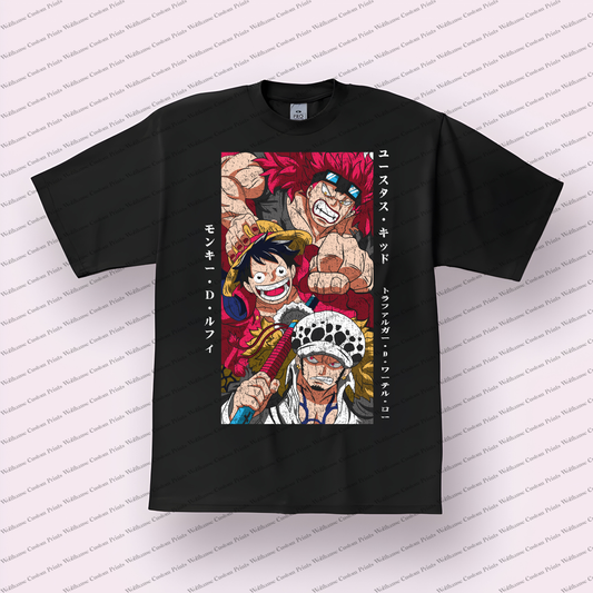 One Piece Distressed Design Graphic Tee