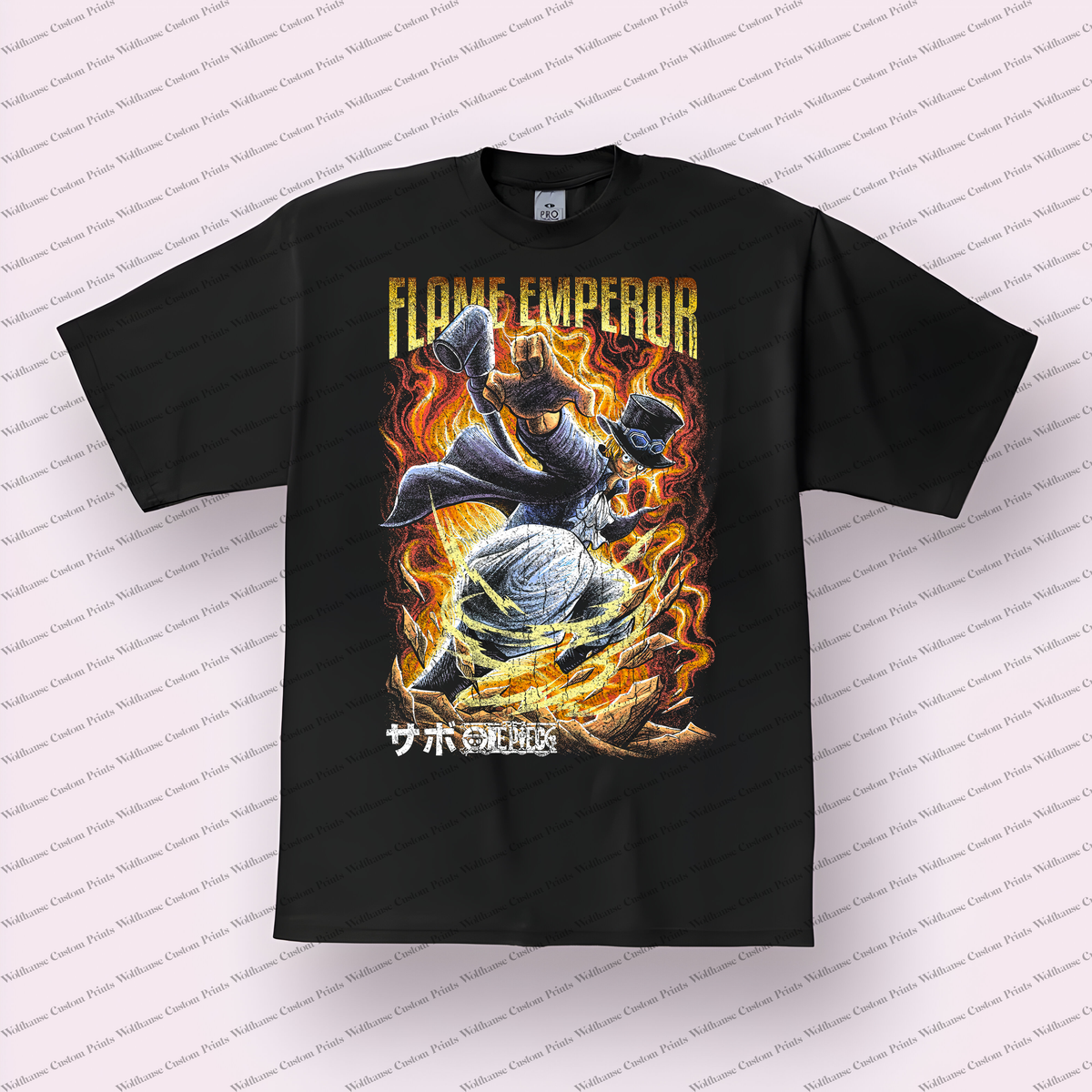 Sabo Flame Emperor Fire Fist Distressed Anime Graphic T-Shirt