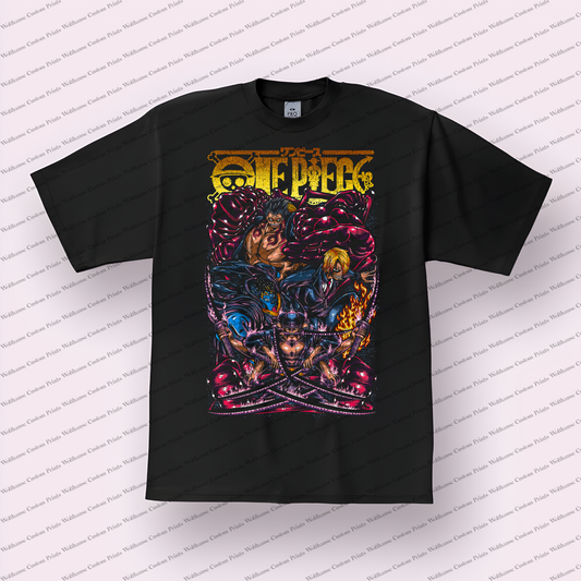 Luffy Gear Fourth Tankman Battle Distressed Anime Graphic T-Shirt