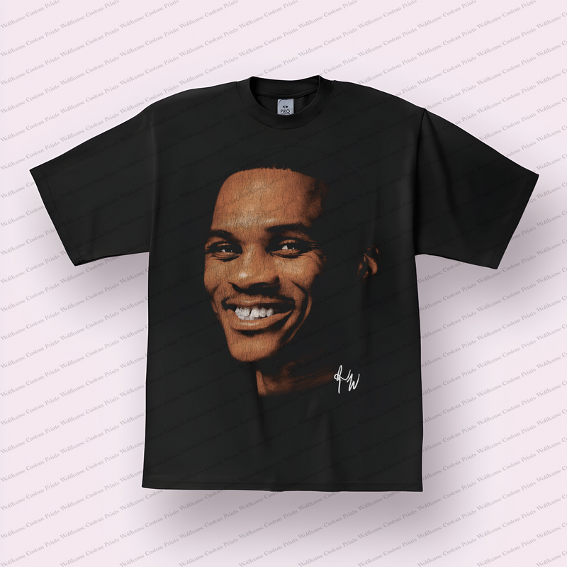 Russel Westbrook Big Head Distressed Graphic Tee