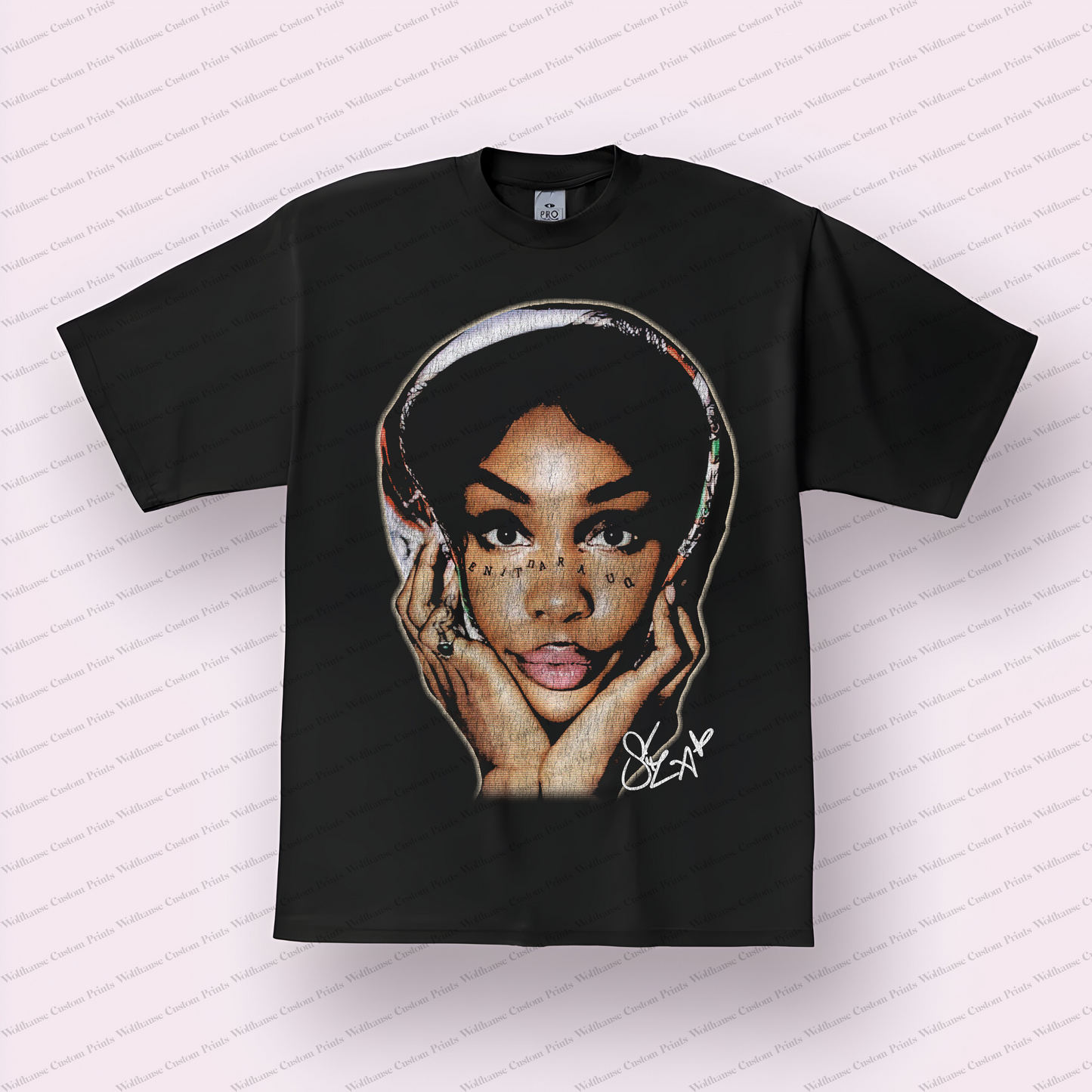 Sza Big Head Distressed Graphic Tee