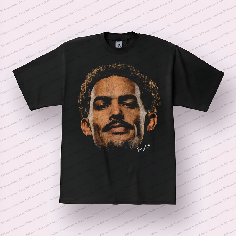 Trae Young Big Head Distressed Graphic Tee