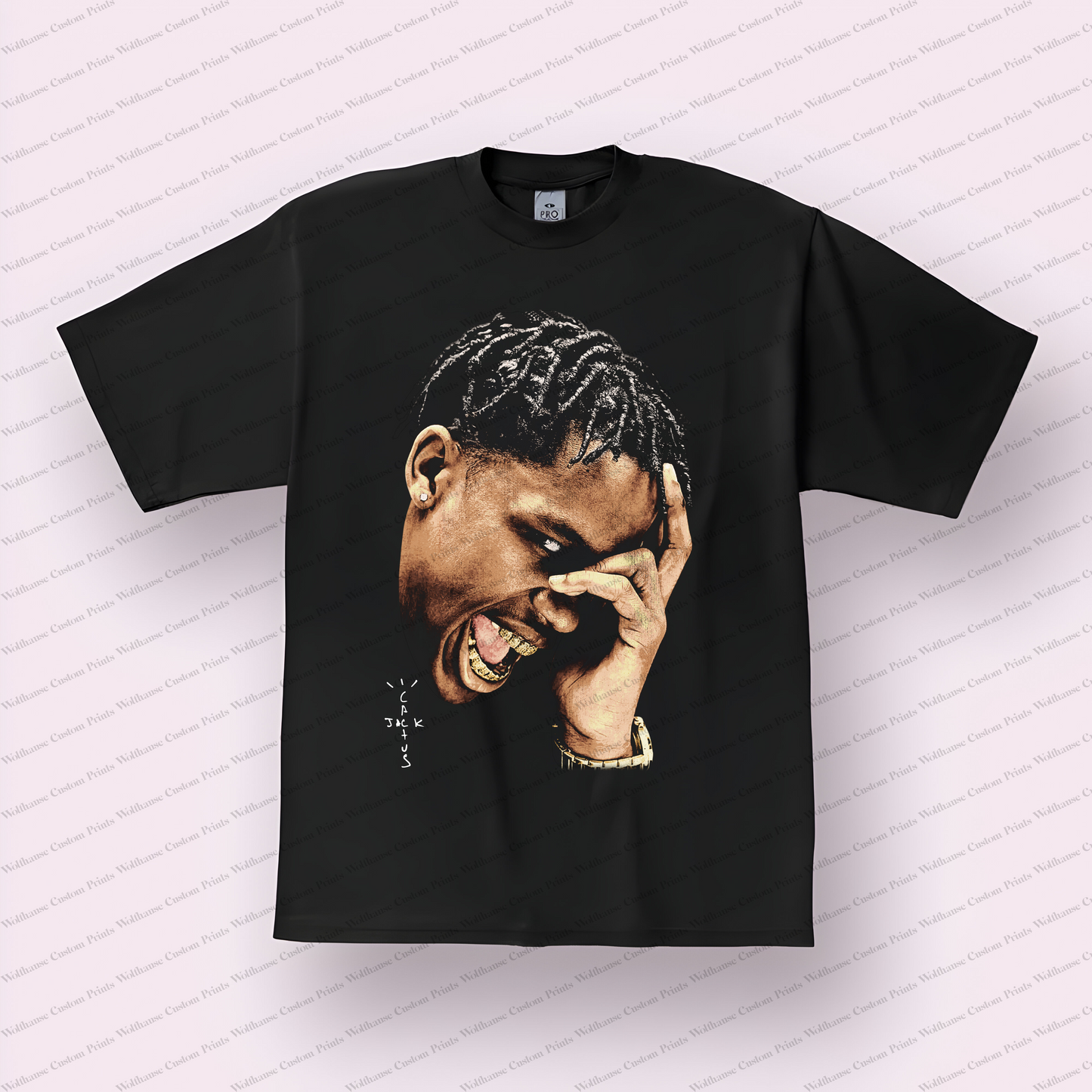 Travis Scott Big Head Distressed Graphic Tee