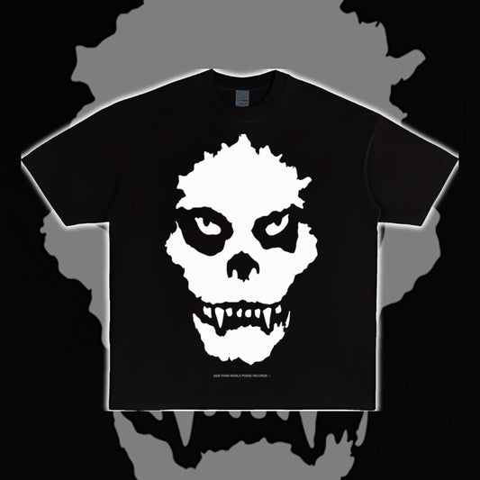 Tacet Zilla Fits tee - black shirt with white monster skull front print